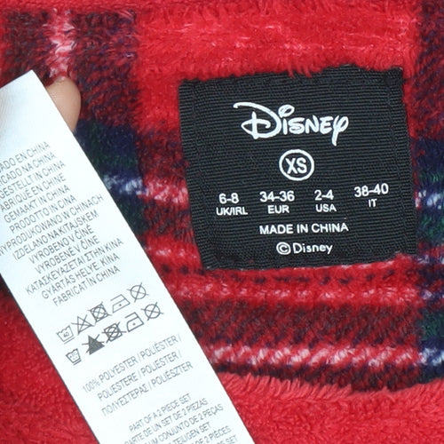 Disney Womens Red Fleece Minnie Mouse Pyjama Top XS