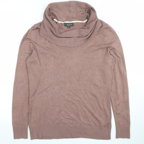 Alexon Womens Brown Cowl Neck Long Sleeve Pullover Jumper Size M
