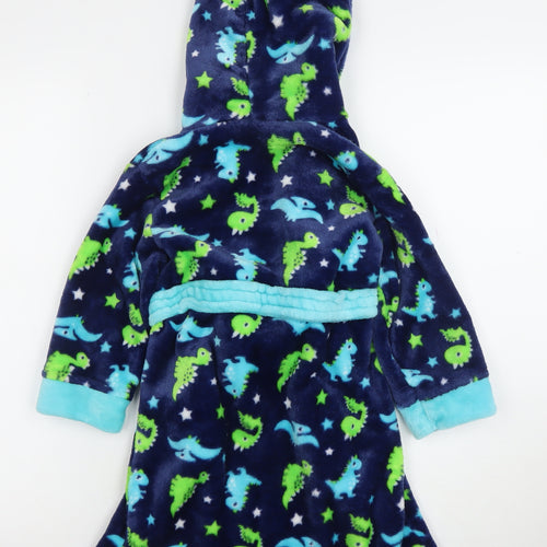Minikidz Boys Blue Dinosaur Hooded Fleece Robe 4-5 Years