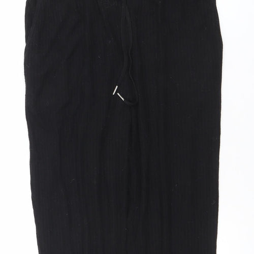 Topshop Women Black Sleeveless Jumpsuit Size M Drawstring Waist