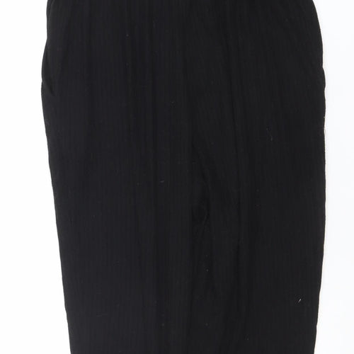 Topshop Women Black Sleeveless Jumpsuit Size M Drawstring Waist