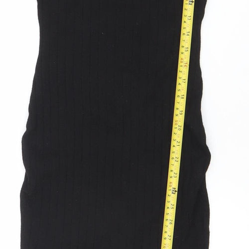 Maryia Fashion Women’s Black Knit Bodycon Midi Dress M
