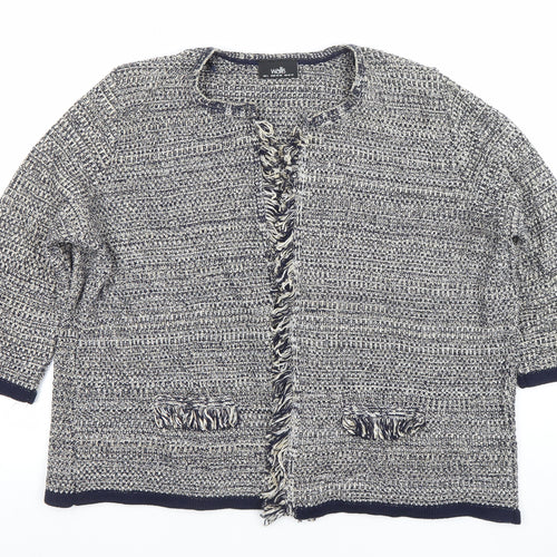 Wallis Women’s Blue Chunky Knit 3/4 Sleeve Cardigan L