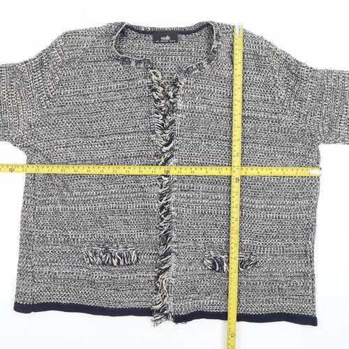 Wallis Women’s Blue Chunky Knit 3/4 Sleeve Cardigan L