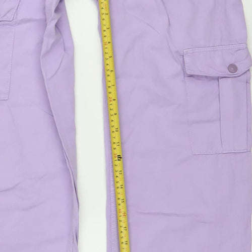Pull&Bear Women's Purple Cargo Jeans Size 4 Regular Fit Cotton