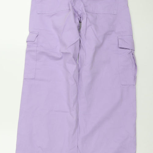 Pull&Bear Women's Purple Cargo Jeans Size 4 Regular Fit Cotton