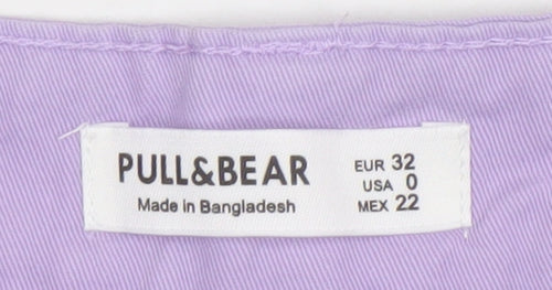 Pull&Bear Women's Purple Cargo Jeans Size 4 Regular Fit Cotton