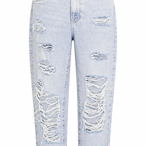 H&M Women’s Blue High Rise Distressed Mom Jeans Size 4