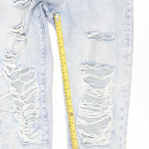 H&M Women’s Blue High Rise Distressed Mom Jeans Size 4