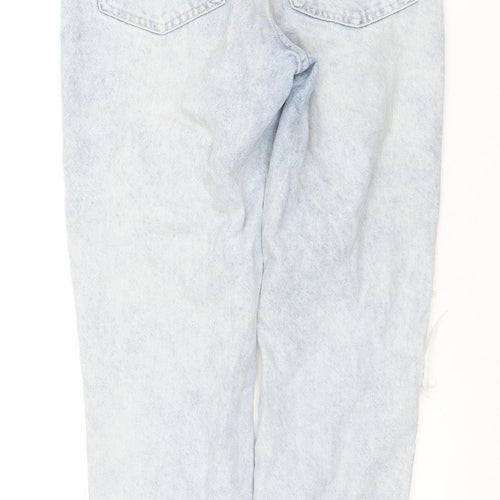H&M Women’s Blue High Rise Distressed Mom Jeans Size 4