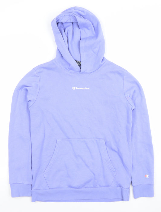 Champion Girls Purple XL Pullover Hoodie Logo Fleece Sweatshirt