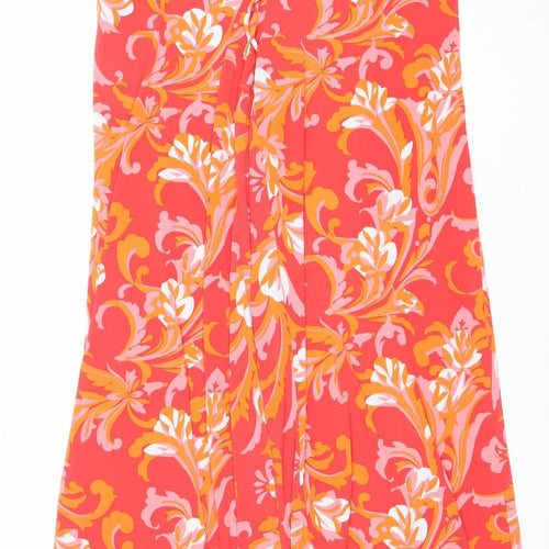 New York & Company Women's Multicoloured Floral Wide-Leg Stretch Trousers M