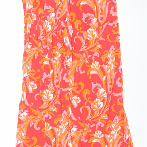 New York & Company Women's Multicoloured Floral Wide-Leg Stretch Trousers M