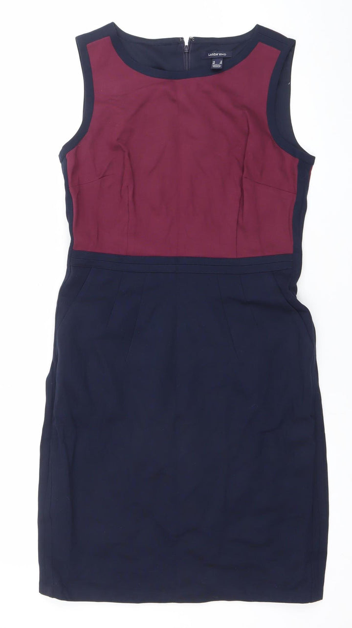 Lands' End Women's Multicoloured Size 14 Sleeveless Shift Dress