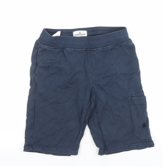 Stone Island Junior Boys Blue Cargo Shorts 12 Years 156cm Cotton Twill