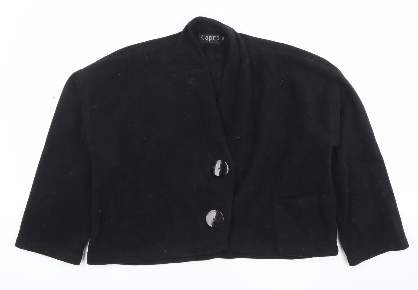 Capri Women's Black Wool Short Blazer Jacket S