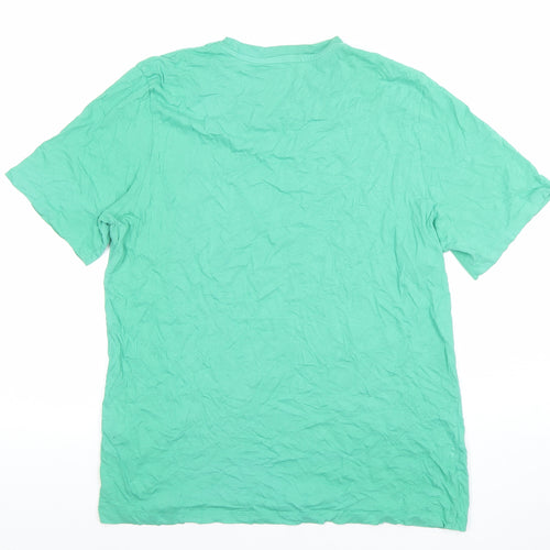Jack & Jones Men’s Green Logo Graphic Cotton T-Shirt Size L