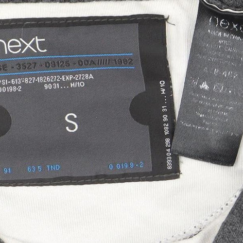 Next Men’s Grey V-Neck Button Detail Cotton Cashmere Jumper Size S