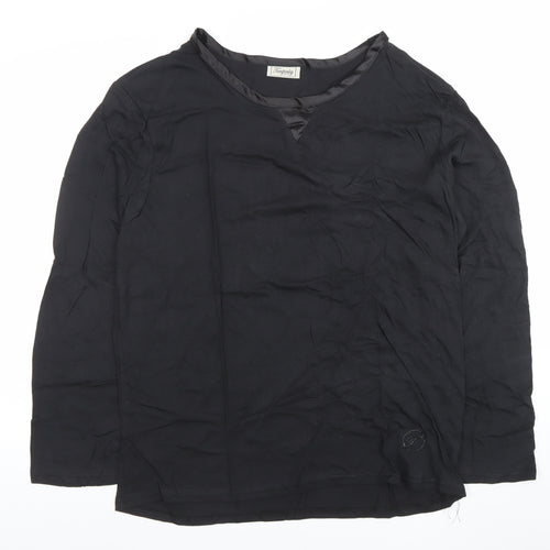 Temperley London Women's Black Long Sleeve Cotton Blouse Size L