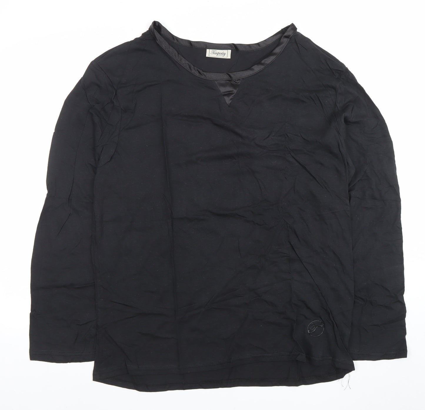 Temperley London Women's Black Long Sleeve Cotton Blouse Size L