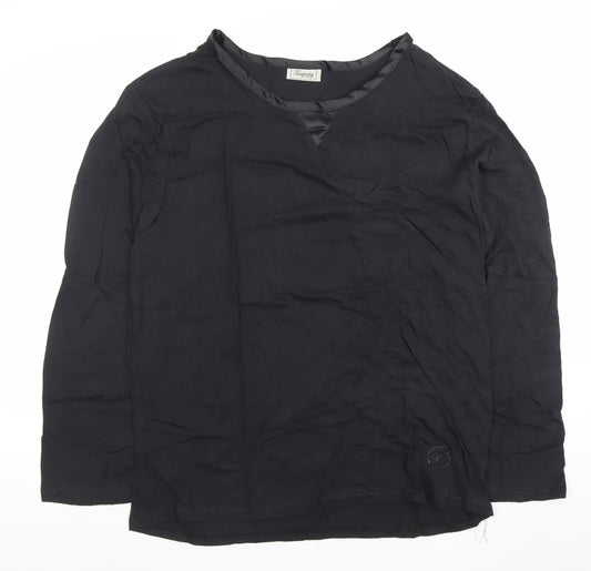 Temperley London Women's Black Long Sleeve Cotton Blouse Size L