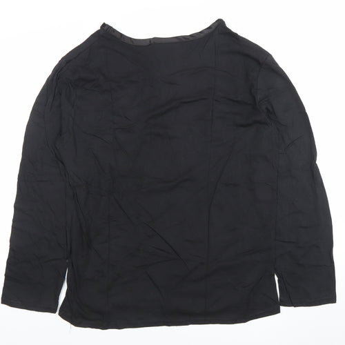 Temperley London Women's Black Long Sleeve Cotton Blouse Size L