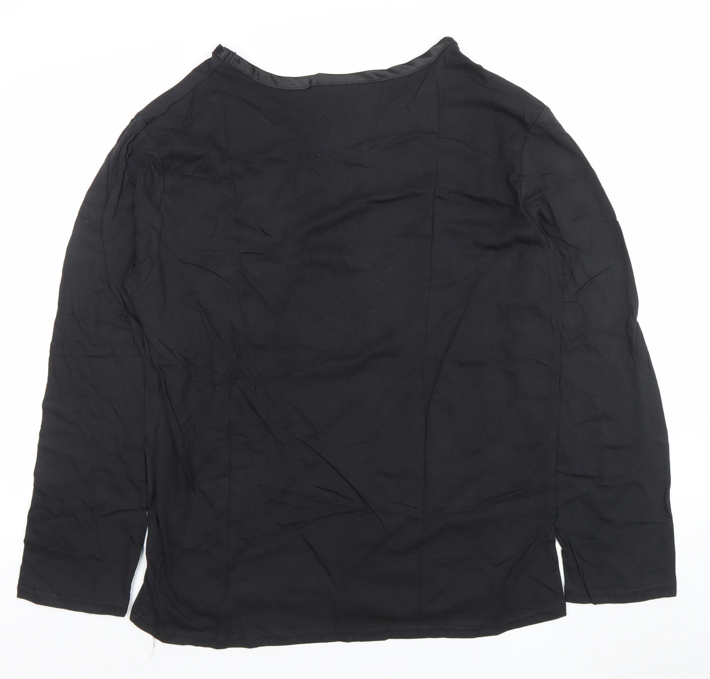 Temperley London Women's Black Long Sleeve Cotton Blouse Size L