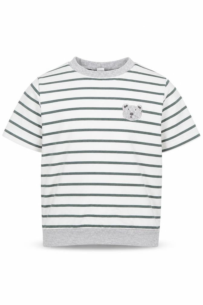 The White Company Boys White Striped Cotton Sweatshirt 4-5 Years