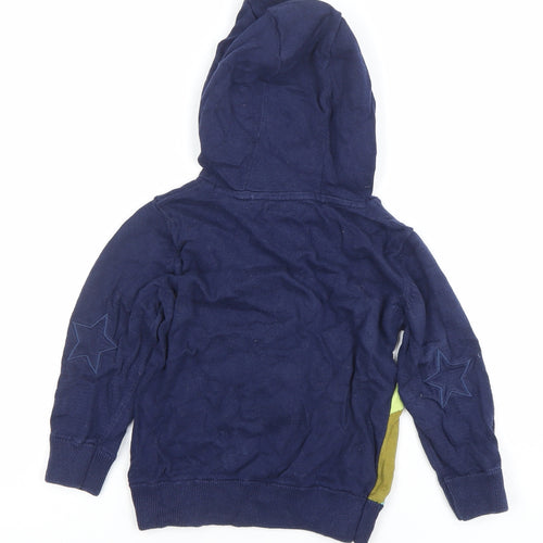 Next Boys Navy Cotton Pullover Hoodie 3-4 Years Rocket Applique Design