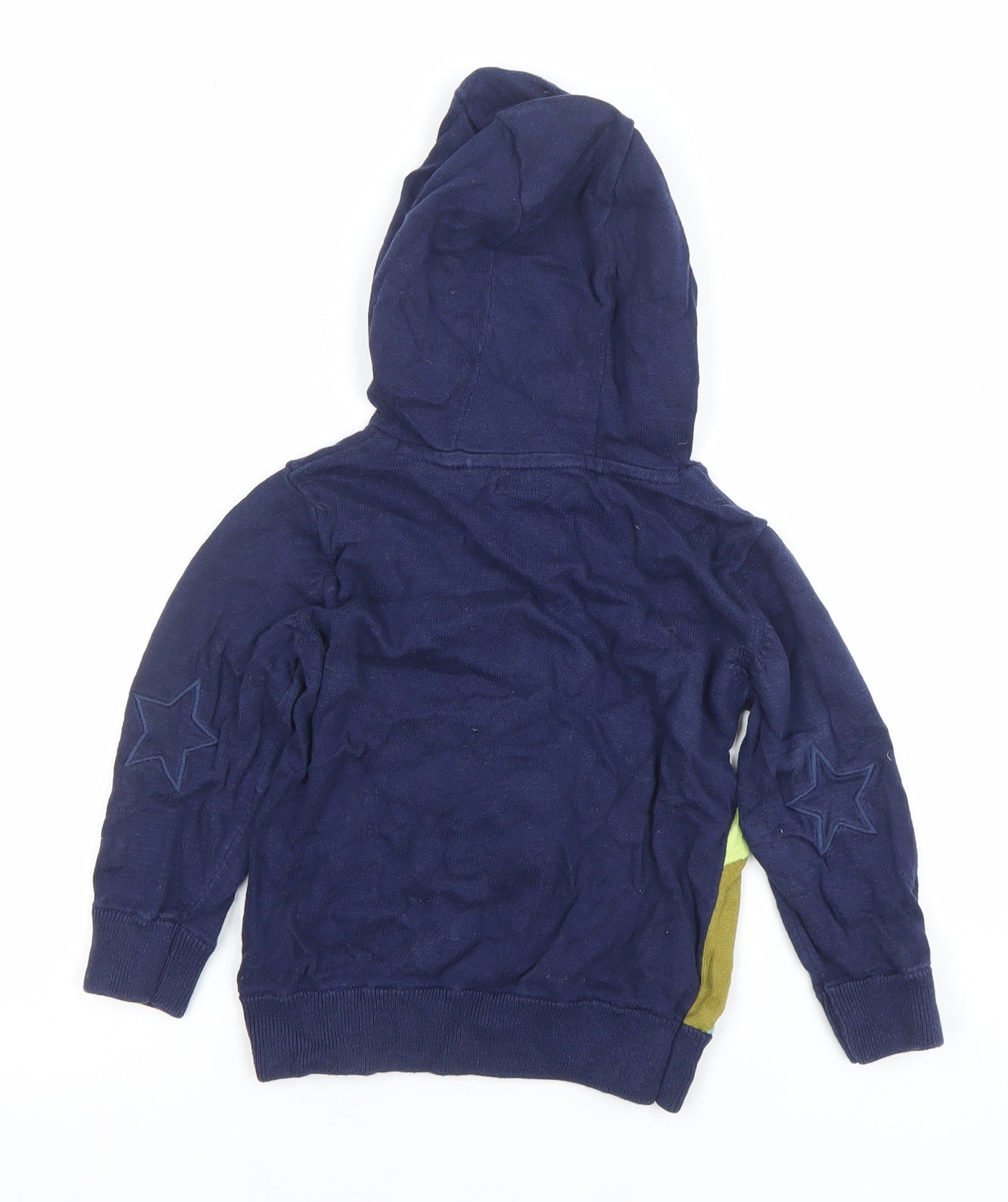 Next Boys Navy Cotton Pullover Hoodie 3-4 Years Rocket Applique Design