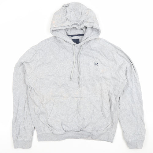 Crew Clothing Company Mens Grey Hoodie L Pullover Cotton Logo
