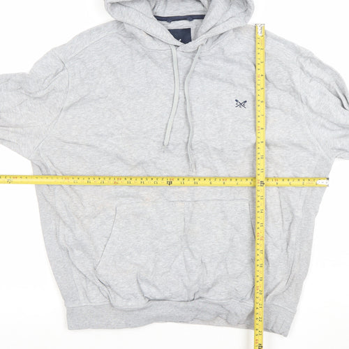 Crew Clothing Company Mens Grey Hoodie L Pullover Cotton Logo