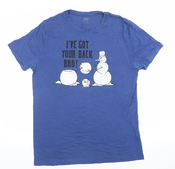 Old Navy Men’s Blue Funny Graphic Print T-Shirt Size M