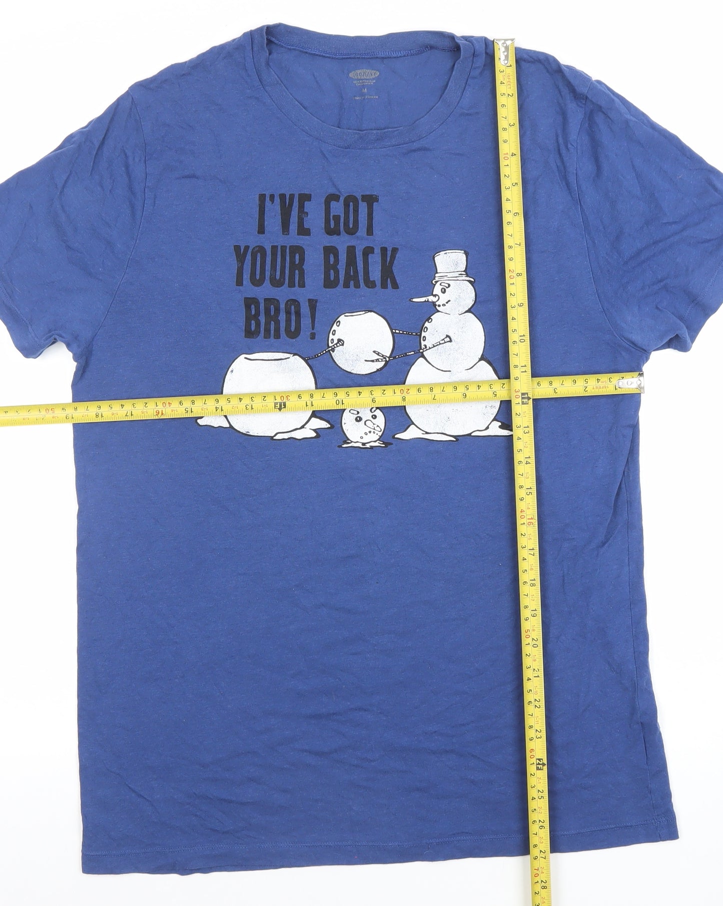 Old Navy Men’s Blue Funny Graphic Print T-Shirt Size M