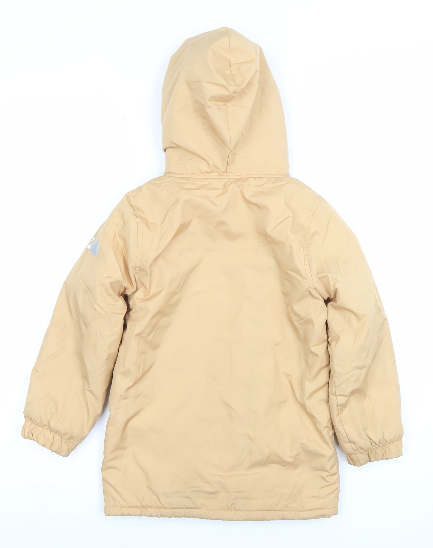 Mick Mack Boys Beige Hooded Parka Coat - Size 6 Years - Lined Winter Jacket