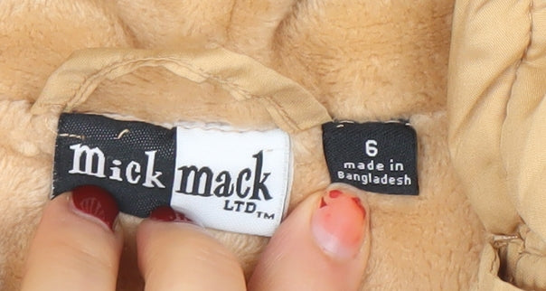 Mick Mack Boys Beige Hooded Parka Coat - Size 6 Years - Lined Winter Jacket