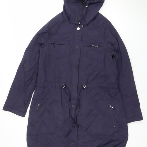 Personal Choice Women Blue Hooded Parka Jacket Size 14