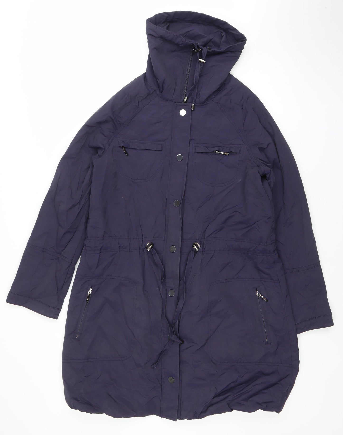 Personal Choice Women Blue Hooded Parka Jacket Size 14