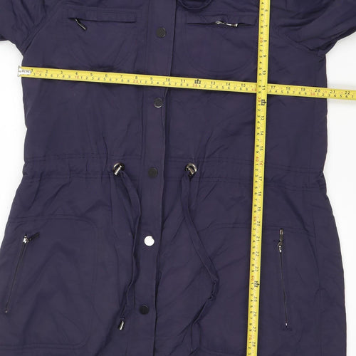 Personal Choice Women Blue Hooded Parka Jacket Size 14