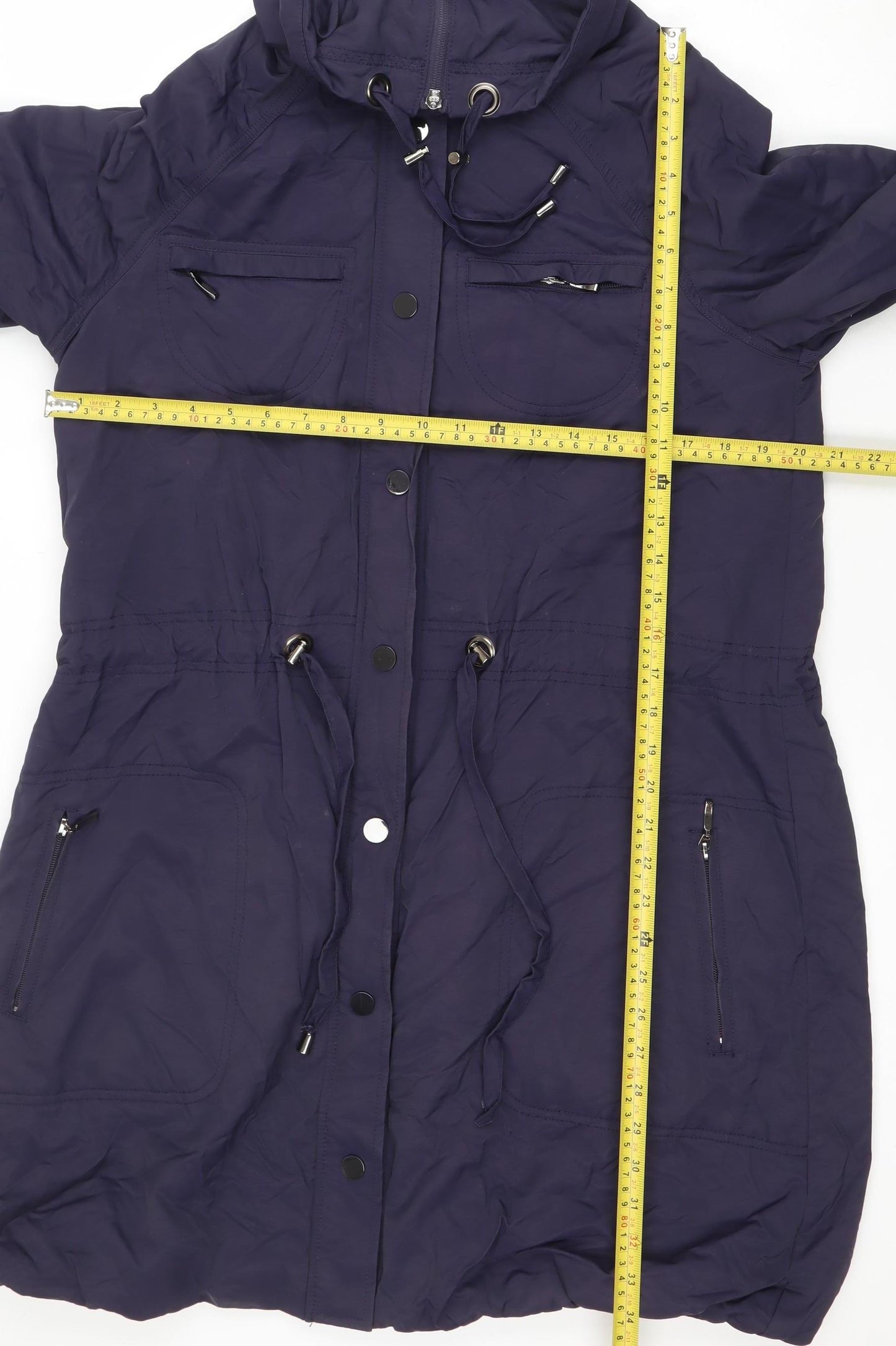 Personal Choice Women Blue Hooded Parka Jacket Size 14