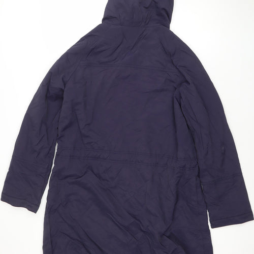 Personal Choice Women Blue Hooded Parka Jacket Size 14