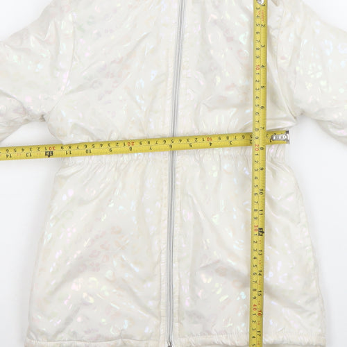 Penelope Mack Girls Ivory Hooded Puffer Coat 5 Years Winter Quilted Jacket