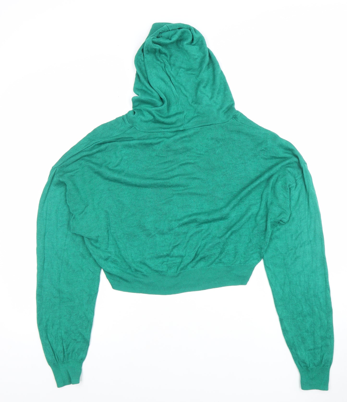 H&M Divided Womens Green M Pullover Hoodie Lightweight Knit