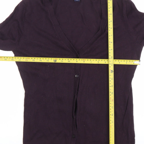 GAP Women Purple Cotton Blend Long Sleeve Cardigan UK M