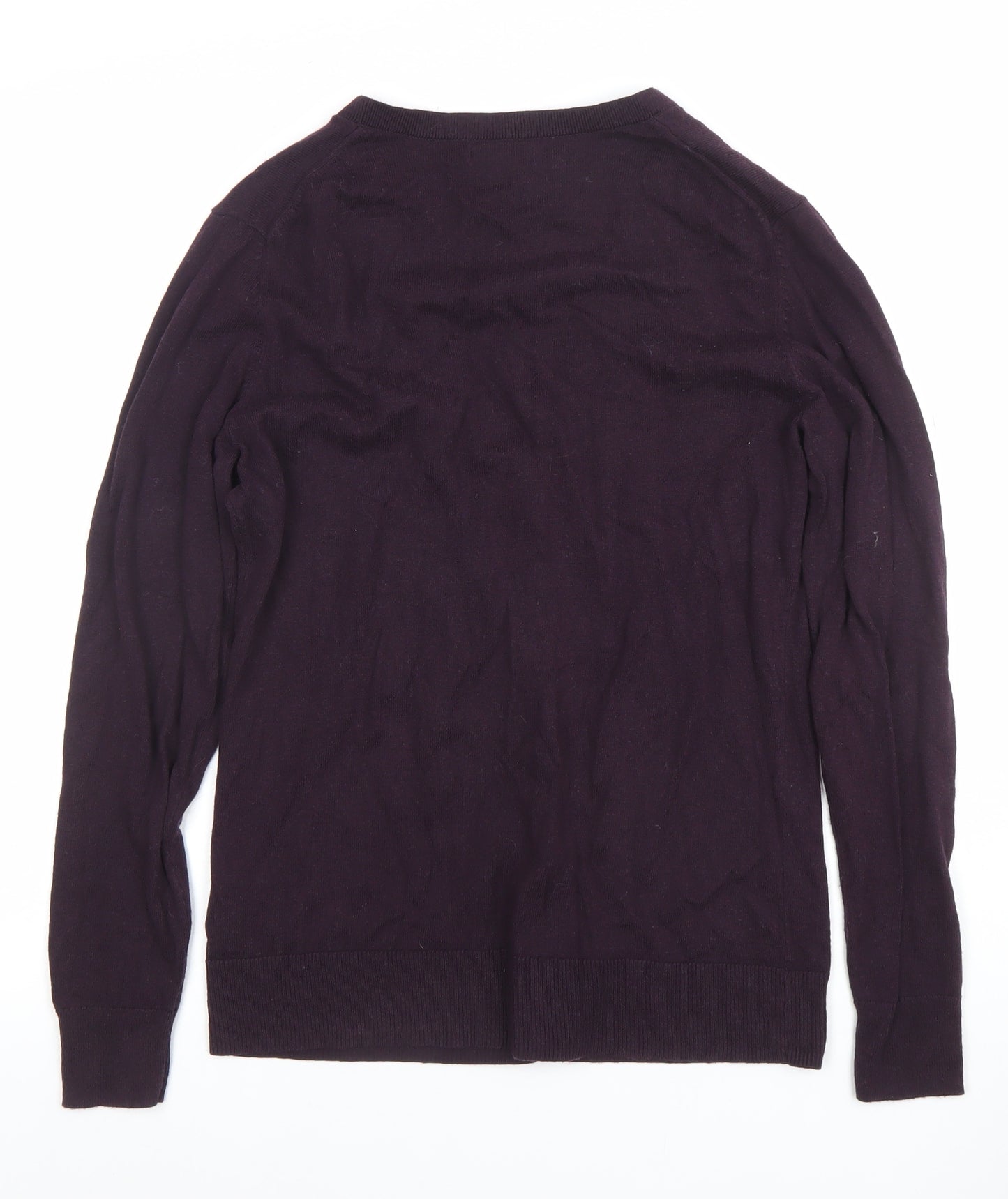 GAP Women Purple Cotton Blend Long Sleeve Cardigan UK M