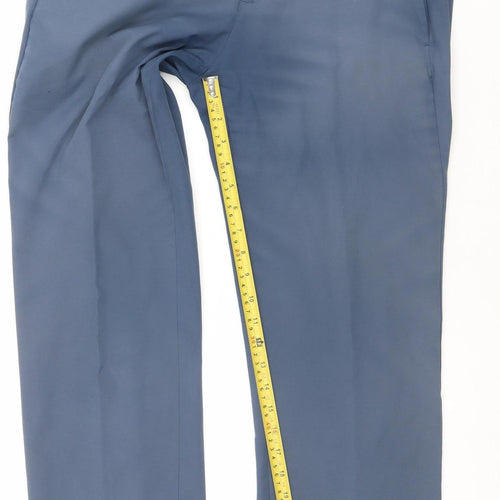 Adidas Men's Blue Chino Trousers 34x30 Regular Fit Lightweight