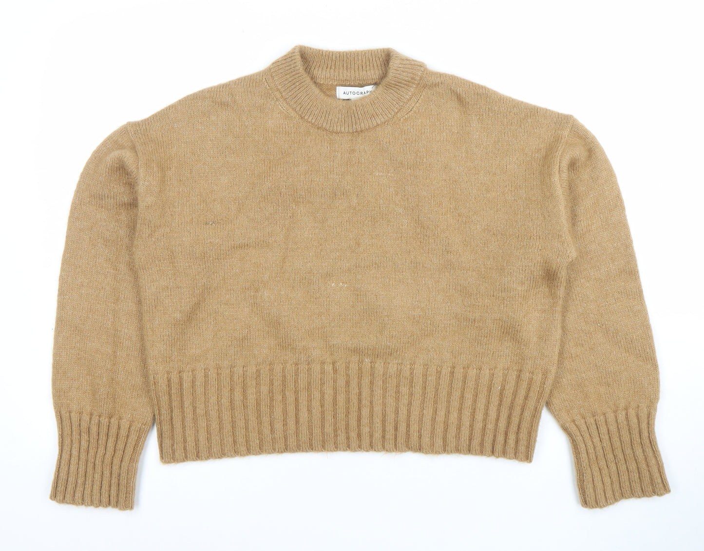 Marks and Spencer Women’s Beige Cashmere Crew Neck Jumper Size 12