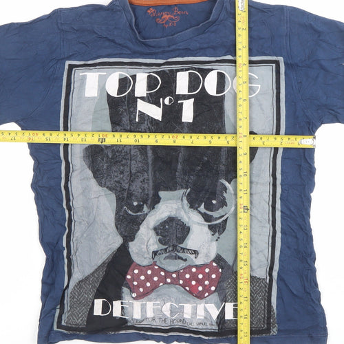 Manor Born Boys Blue Cotton Graphic Top Dog Detective T-Shirt 10-11 Years