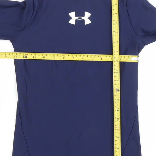 Under Armour Boys Blue Long Sleeve ColdGear Athletic Pullover Top Size L