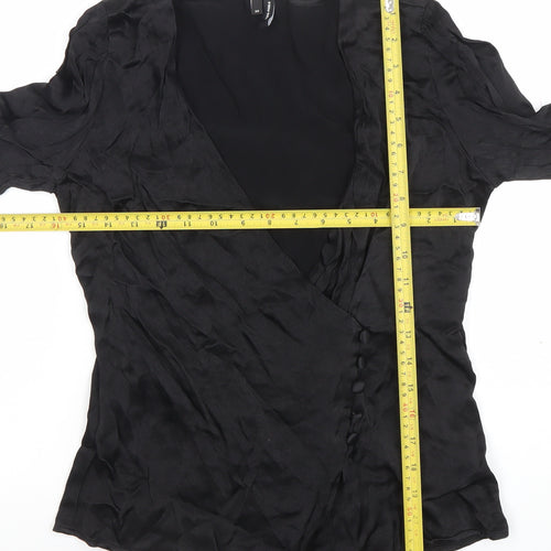 Vero Moda Women's Black Wrap Blouse XS Long Sleeve Viscose